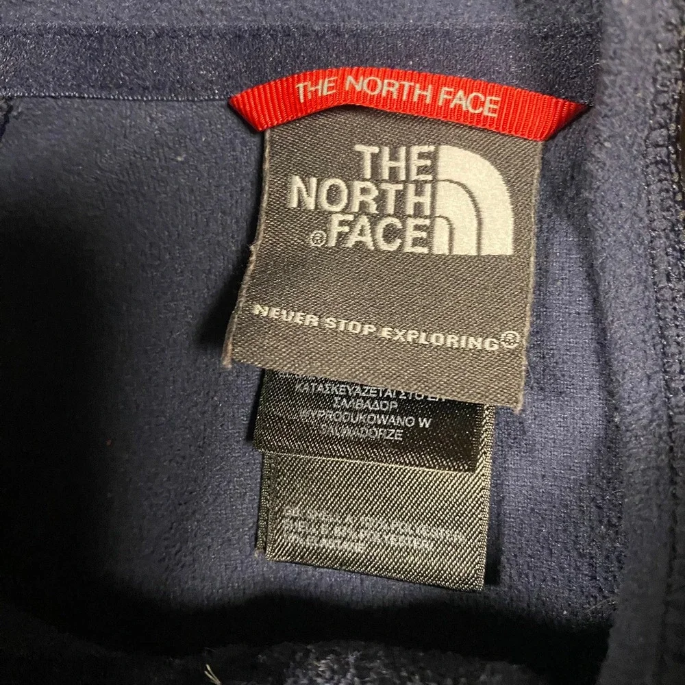 The North Face Quarter Zip Pullover Mens L Blue FlashDry‎ Fleece Sleeve Pocket